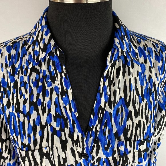 Talbots Nantucket Petites LP Multicolor Patterned Button Down Roll Tab Sleeves - Picture 5 of 12